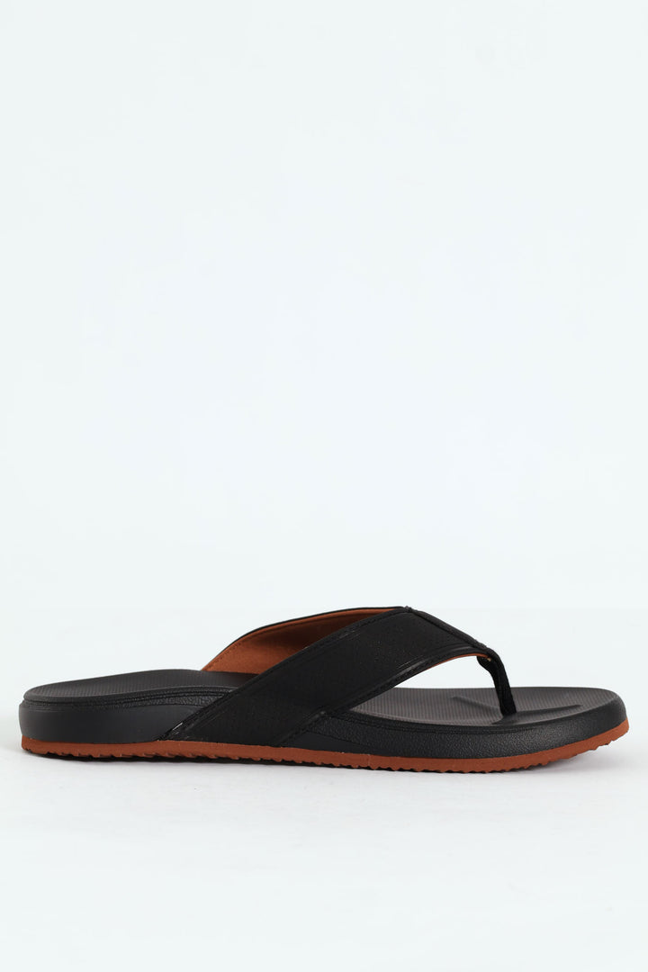 Ultra Soft Wide Vamp Sandal - Black