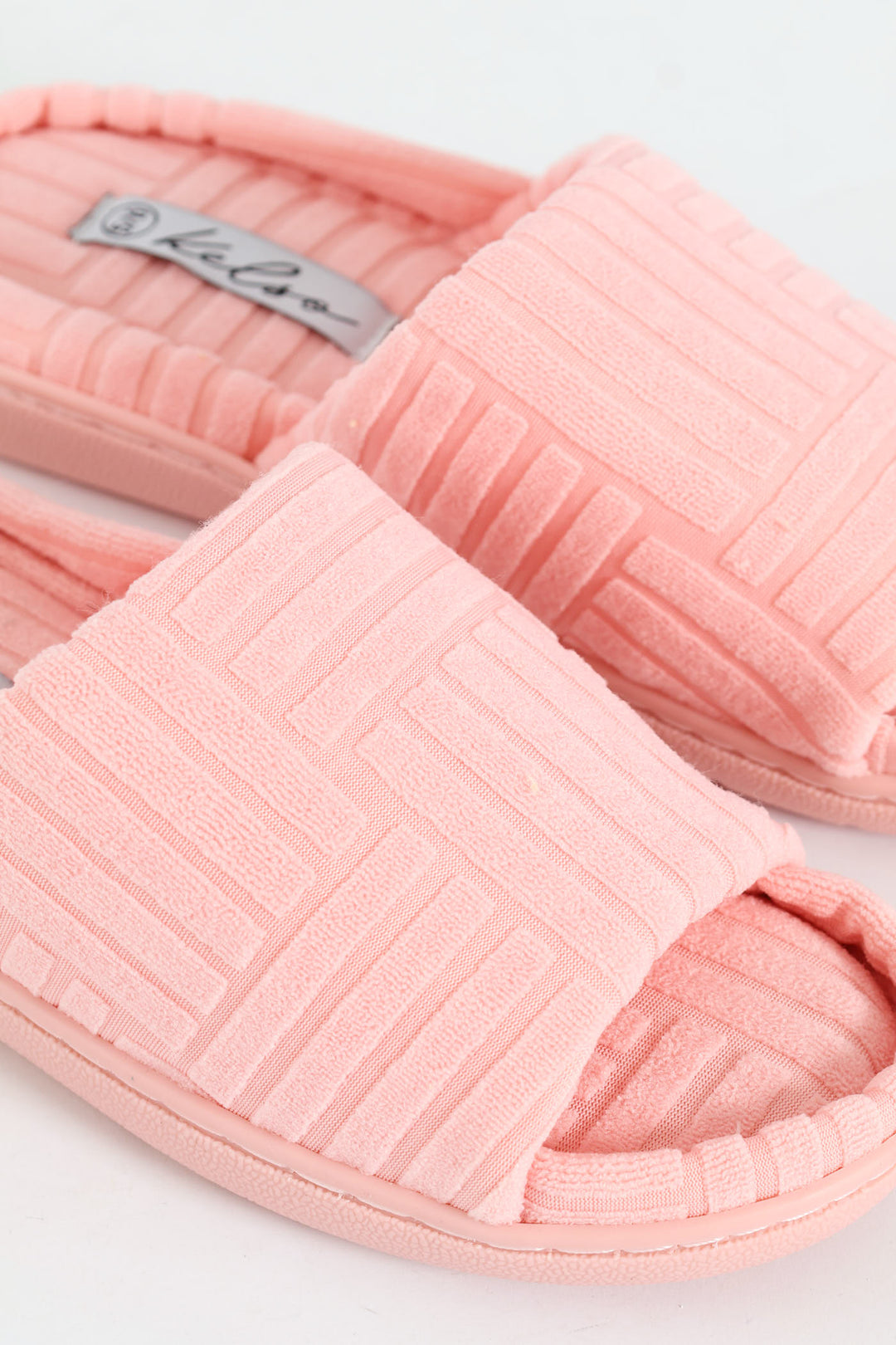 Embossed Mule Slipper On Bucket Outsole - Pink