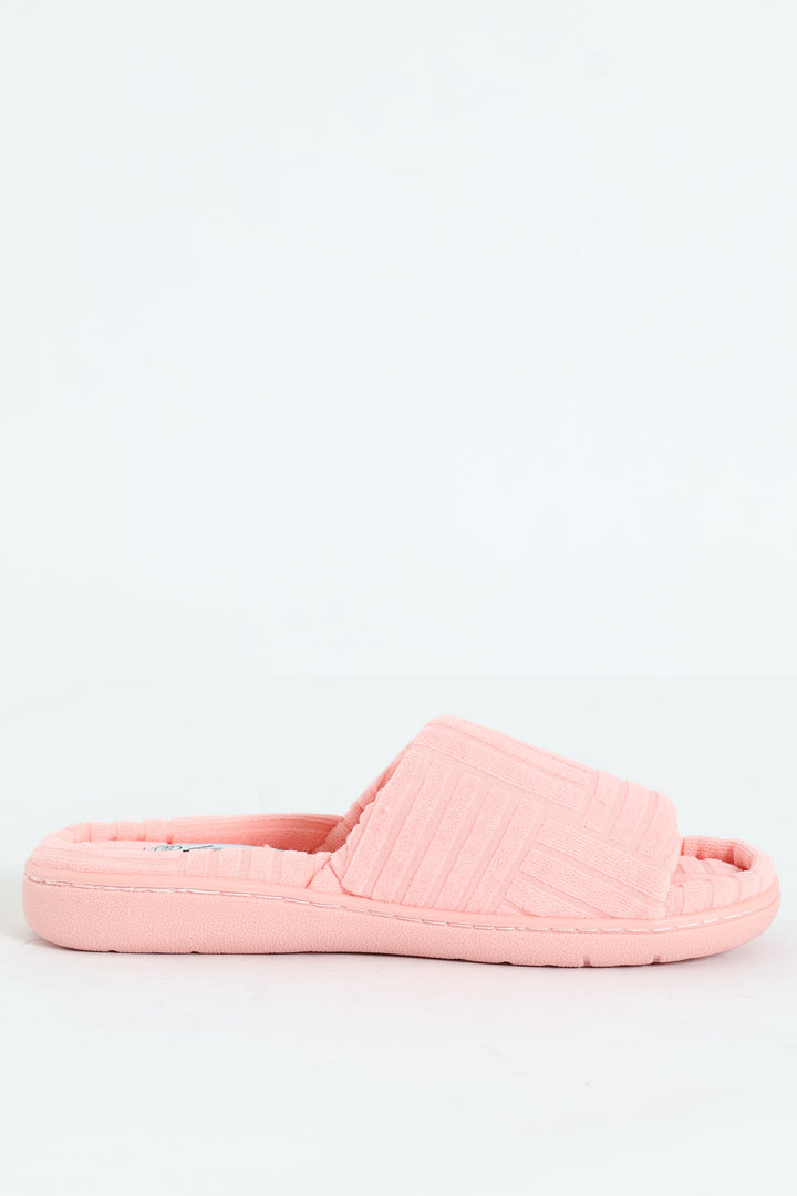 Embossed Mule Slipper On Bucket Outsole - Pink