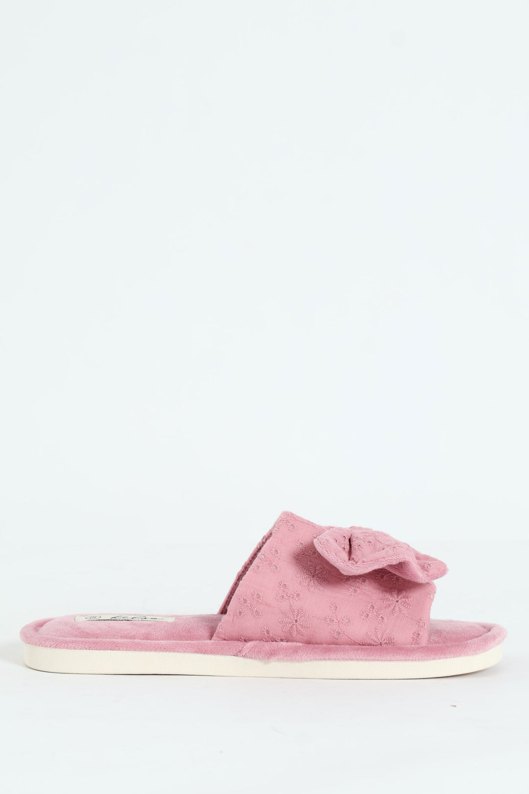Anglaise Mule Slipper With Bow Detail - Mauve
