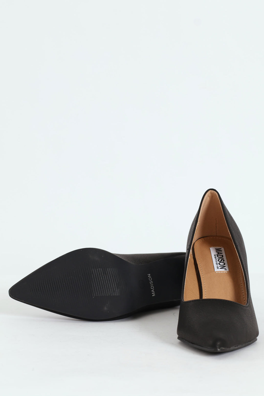 Madison Pointed Toe Stiletto Court Heel - Black