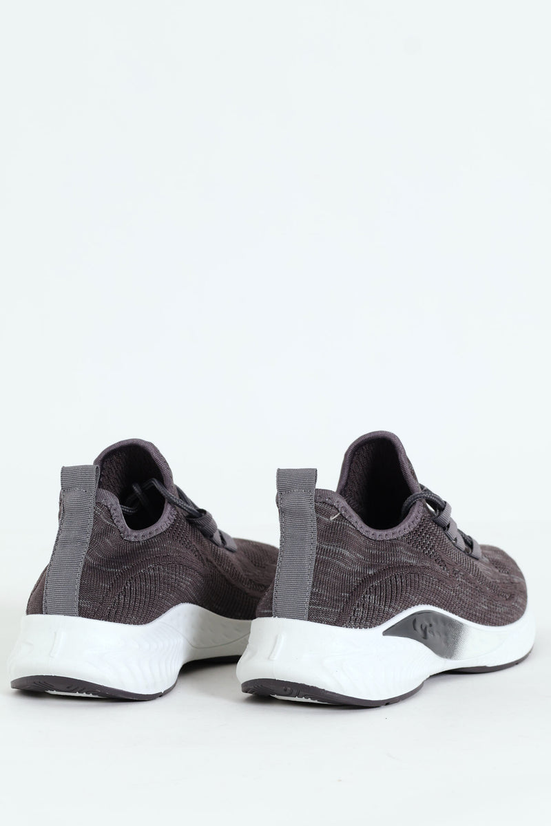 Basic Flyknit Lace Up Sneaker - Charcoal