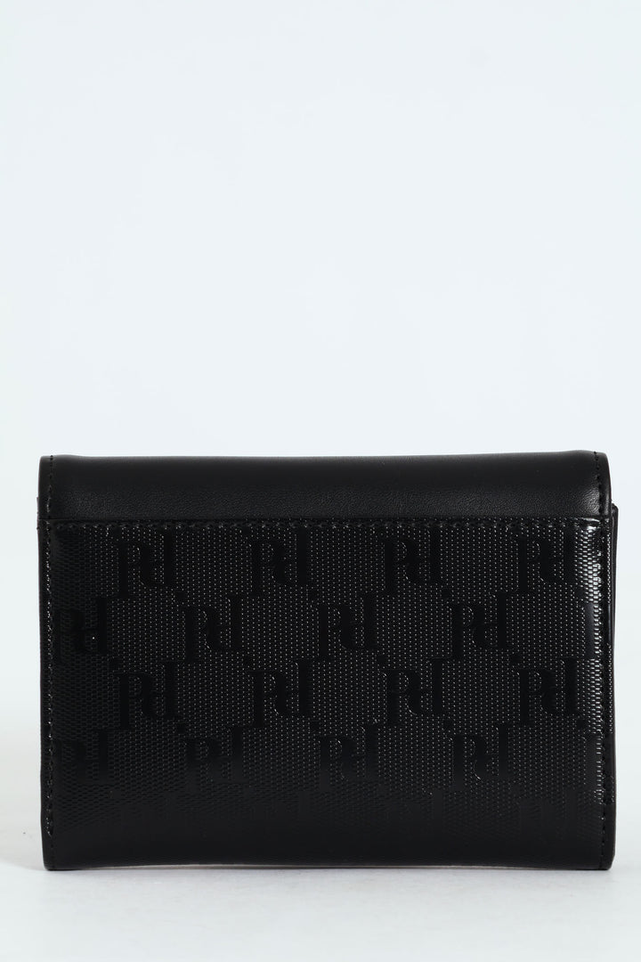 Savoy Compact Trifold Purse - Black