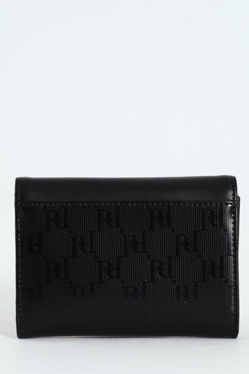 Savoy Compact Trifold Purse - Black