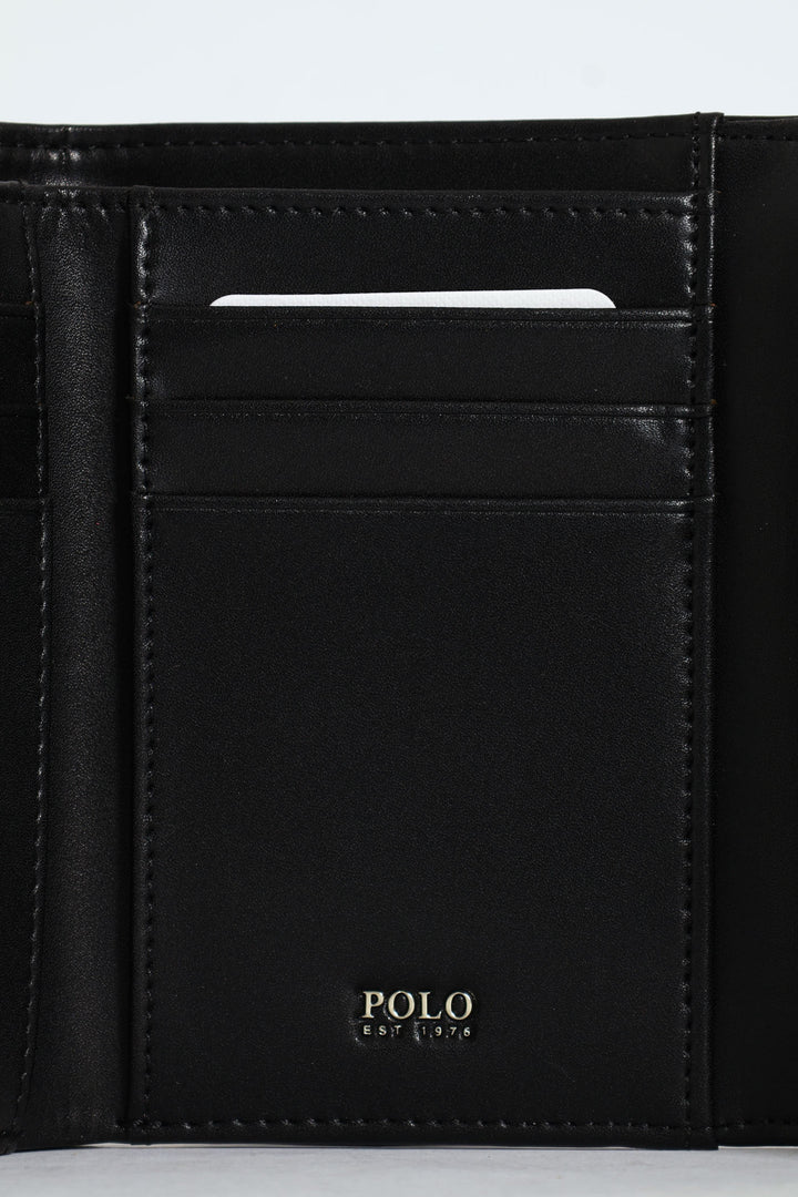 Savoy Compact Trifold Purse - Black