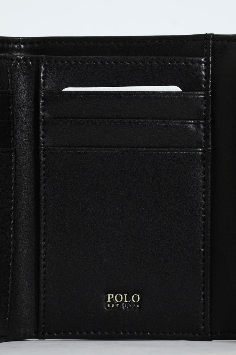 Savoy Compact Trifold Purse - Black