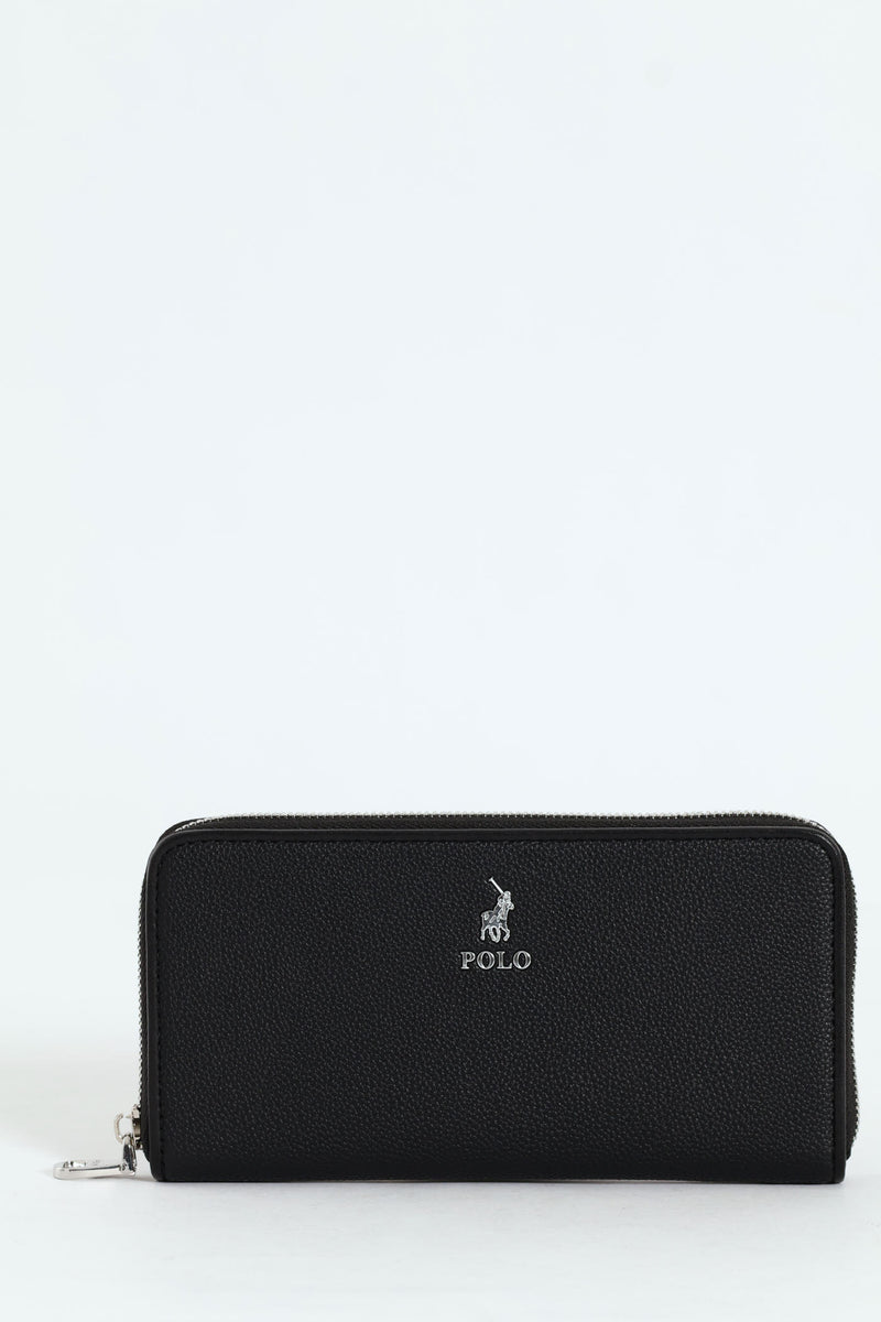 Lyon Zip Around Purse - Black