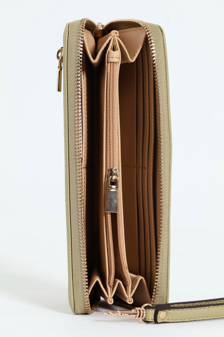 Laurel Large Zip Around Purse - Sage
