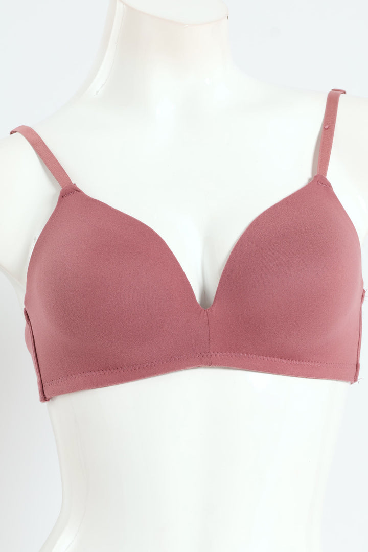 2 Pack Soft Touch Moulded Wire Free Bra - Mauve