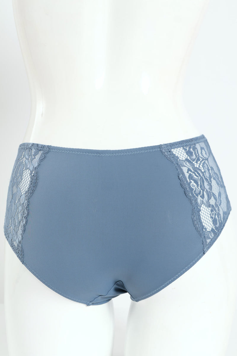 Microfibre & Lace Boyleg Panty - Blue