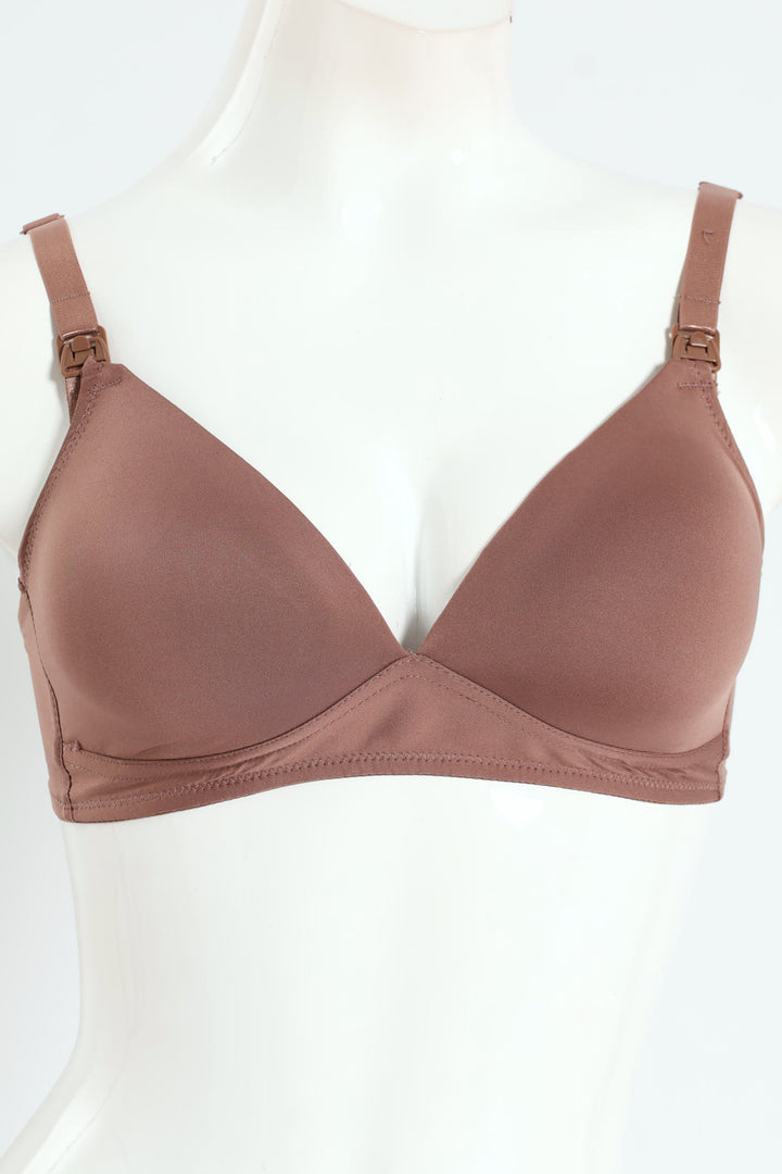 2 Pack Moulded Nursing Bra - Mocha/Black