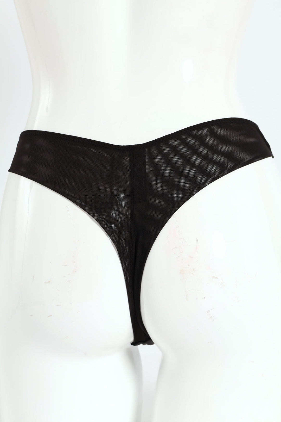 2 Pack Cloth & Embroidered Thong Panty - Red/Black