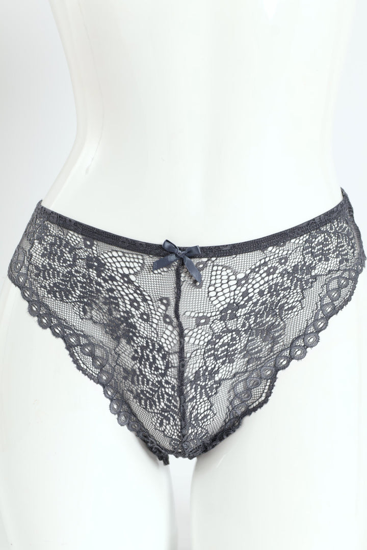 Full Lace Brazilian Panty - Slate