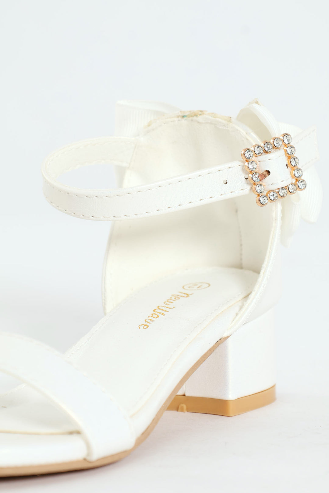 Girls Heeled Sandal - White