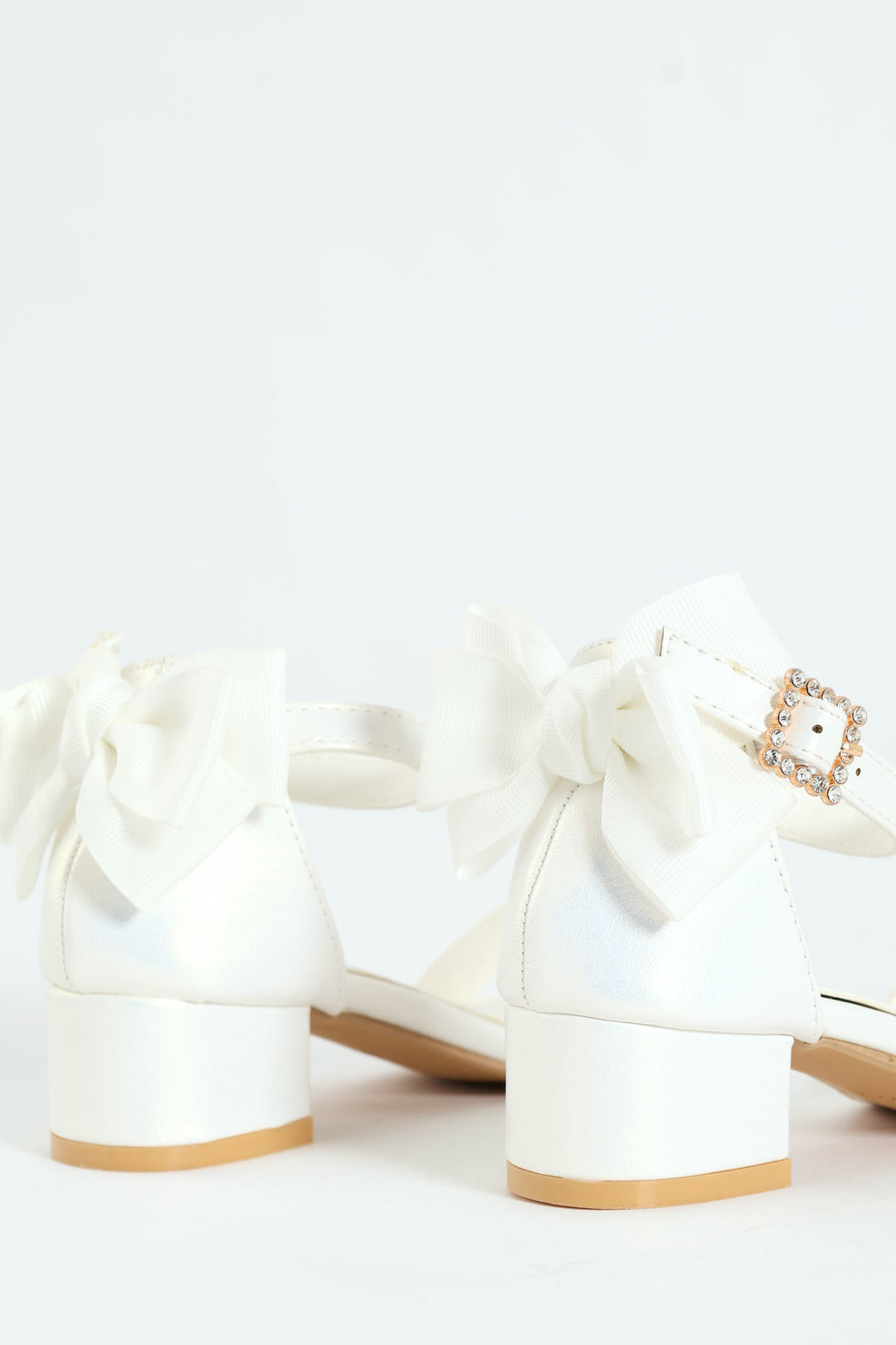 Girls Heeled Sandal - White