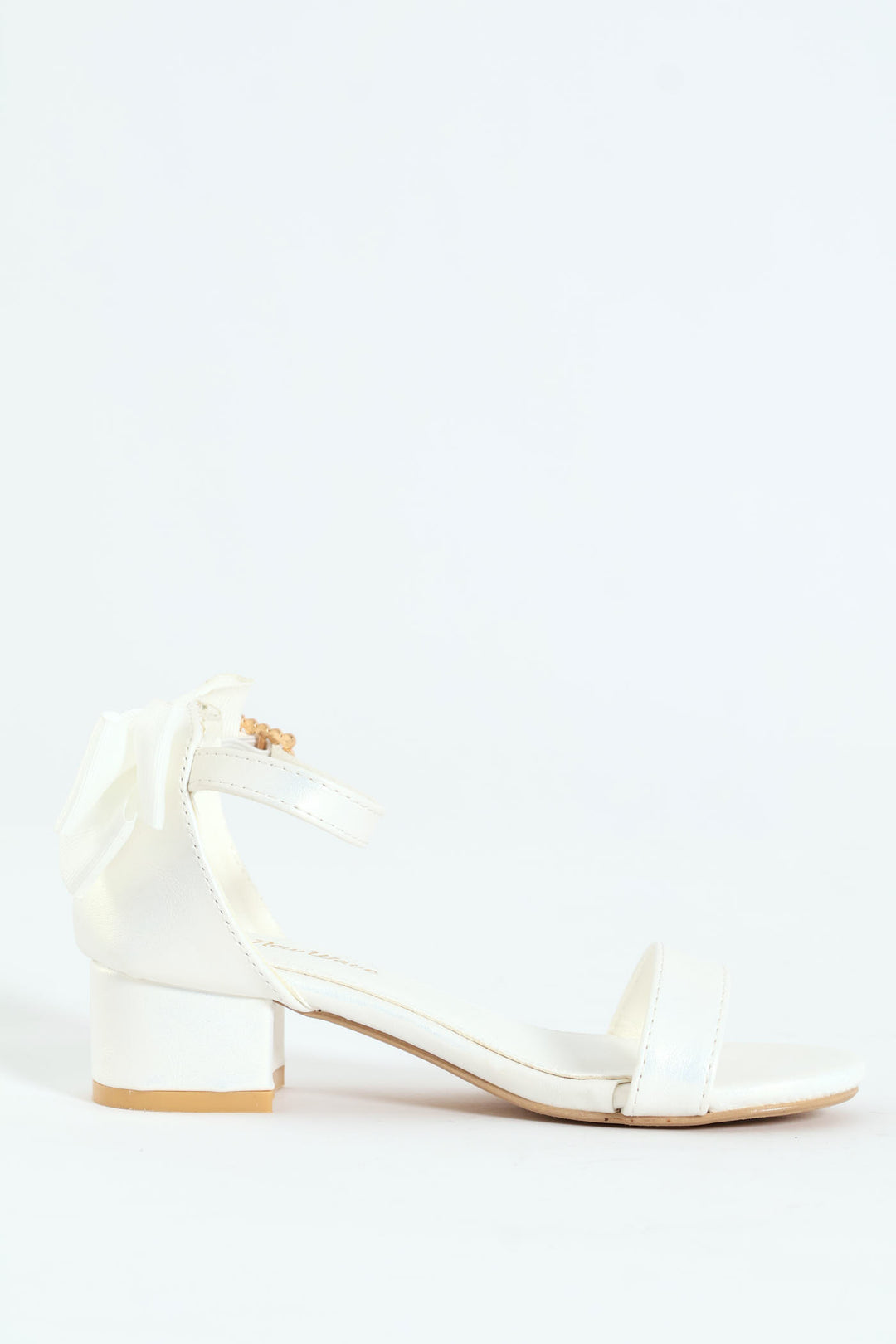 Girls Heeled Sandal - White