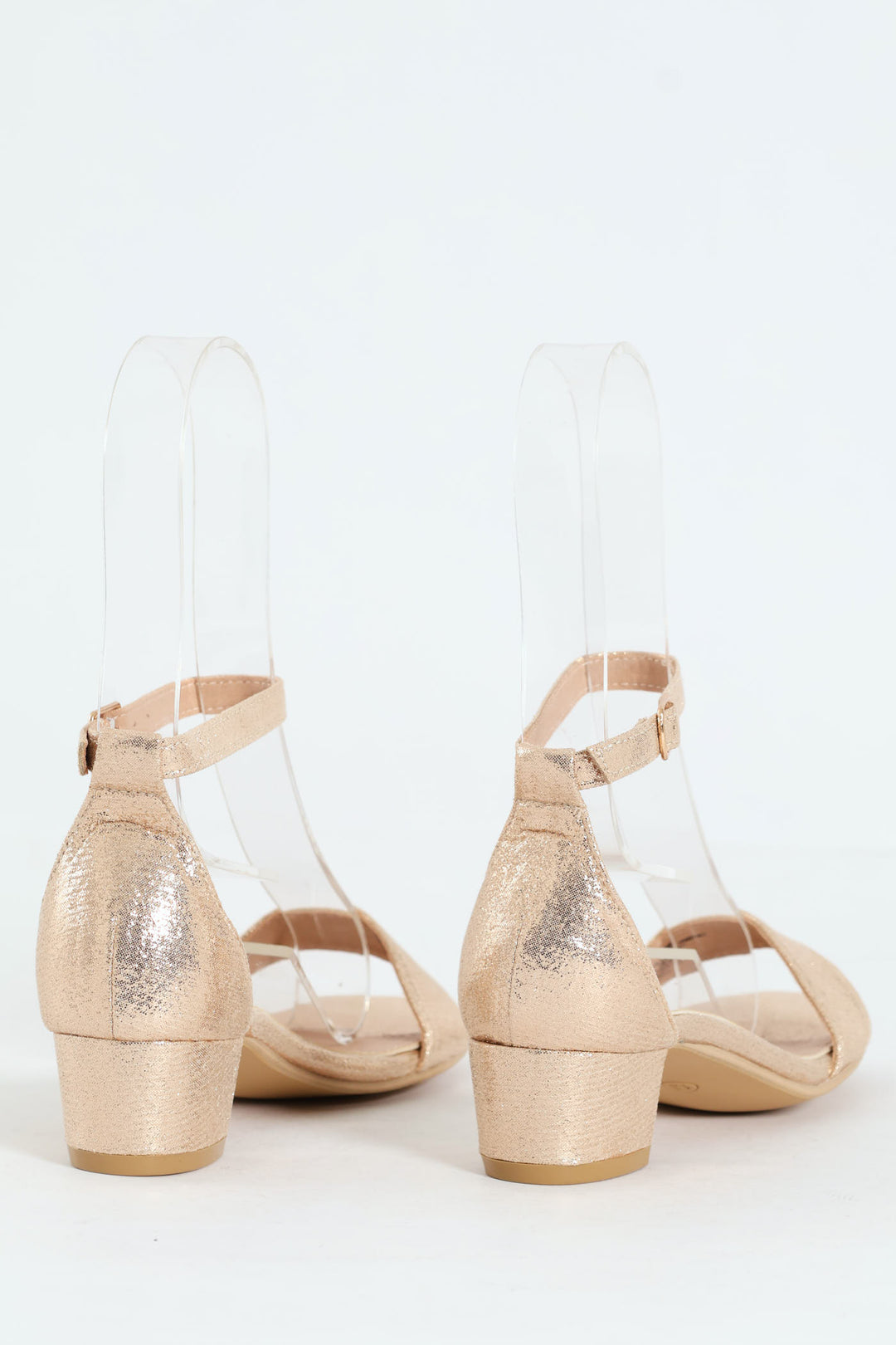 Girls Ankle Strap Heeled Sandal - Gold