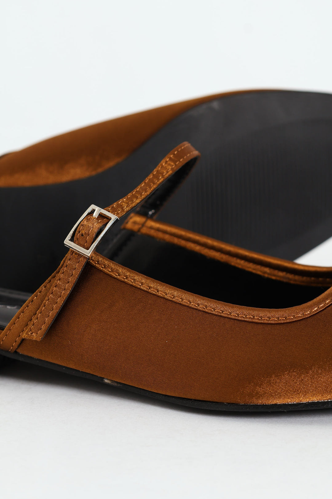 Satin Square Toe Push In - Bronze