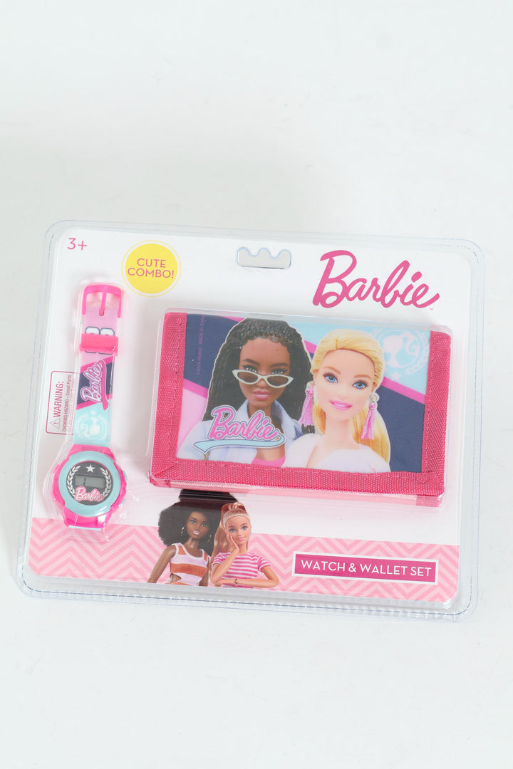 Pre-Girls Barbie Watch & Wallet Set - Pink