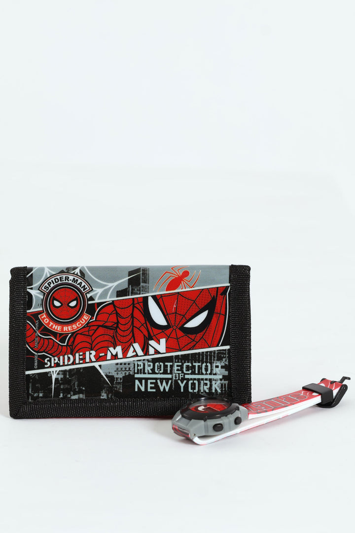 Pre-Boys Spider-Man Watch Wallet Set - Red
