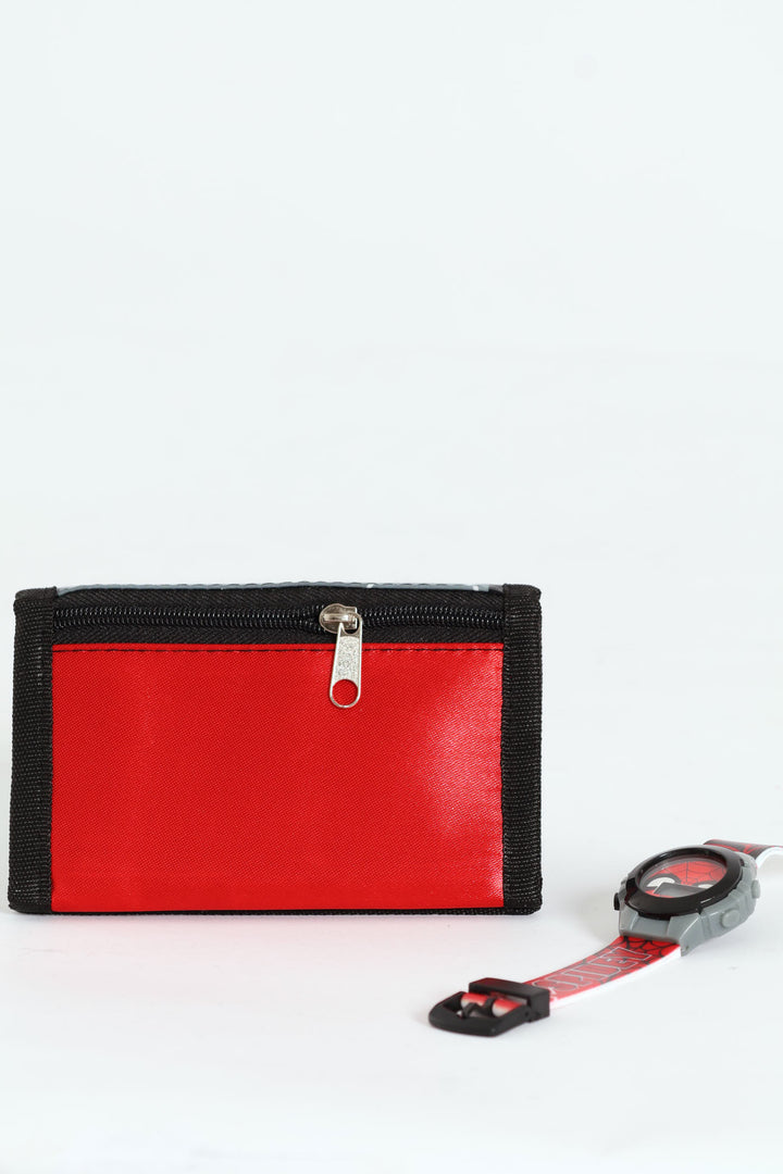 Pre-Boys Spider-Man Watch Wallet Set - Red