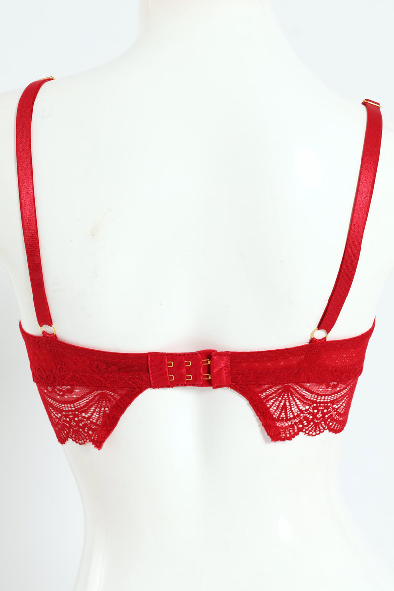 Lace Balconette Bra - Red