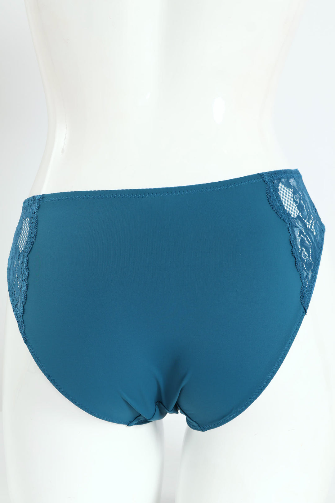 Microfibre & Lace Bikini Panty - Teal