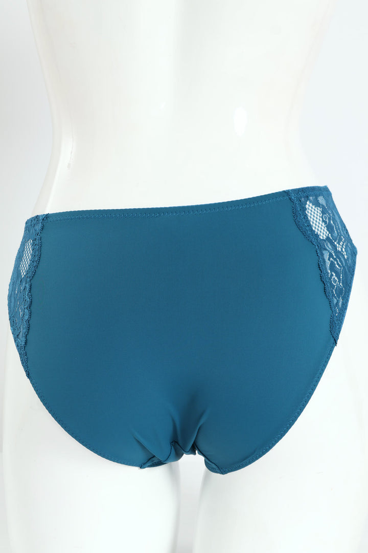 Microfibre & Lace Bikini Panty - Teal