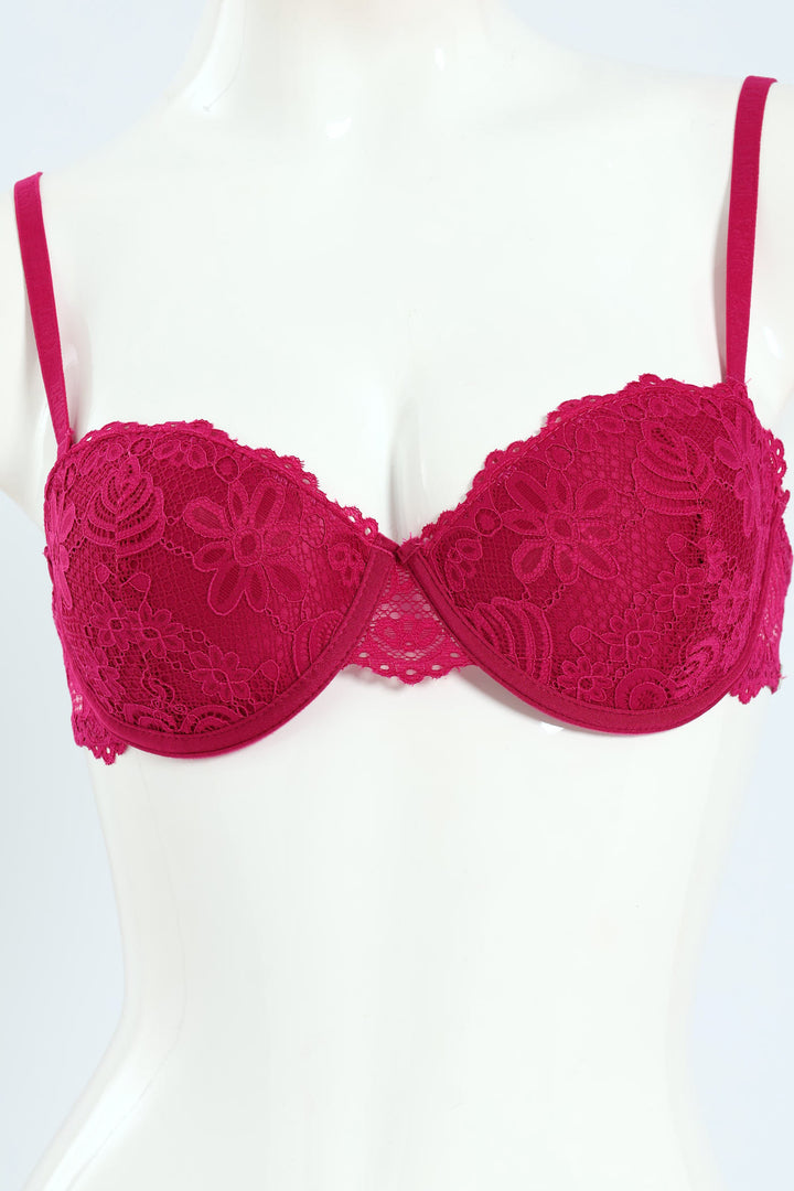 2 Pack Galloon Lace Multiway Bra - Raspberry/Storm
