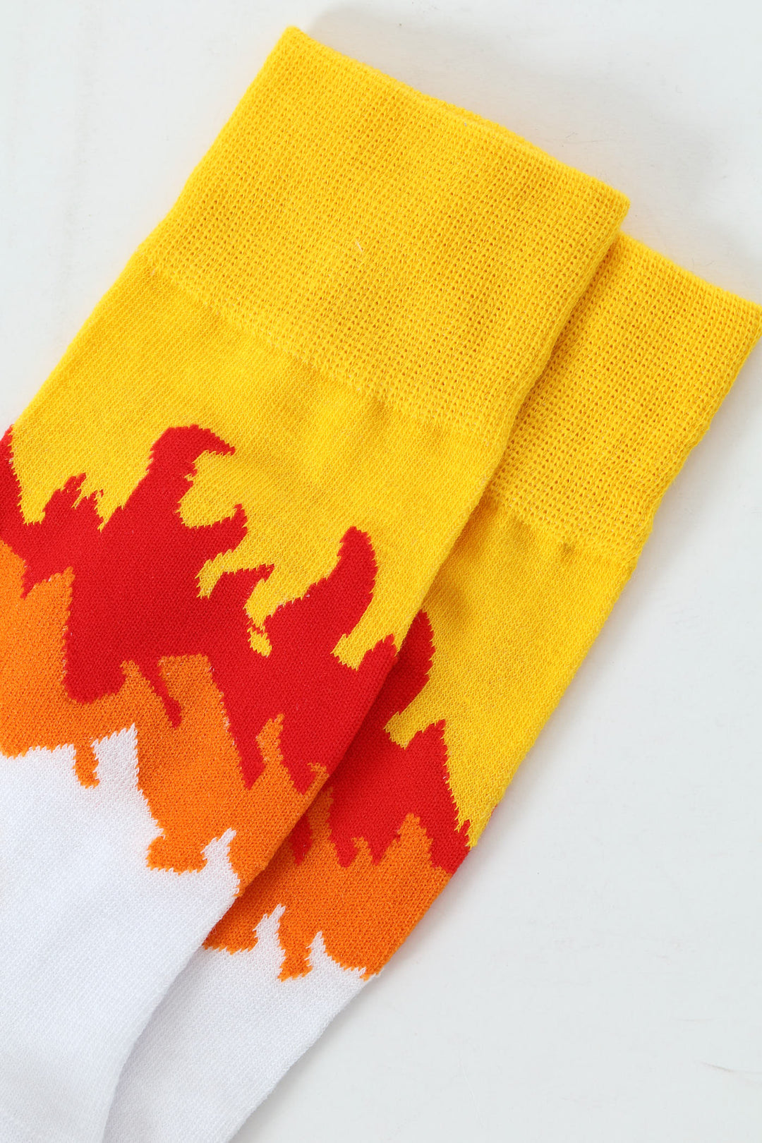 White Flames Single Anklet Socks - White