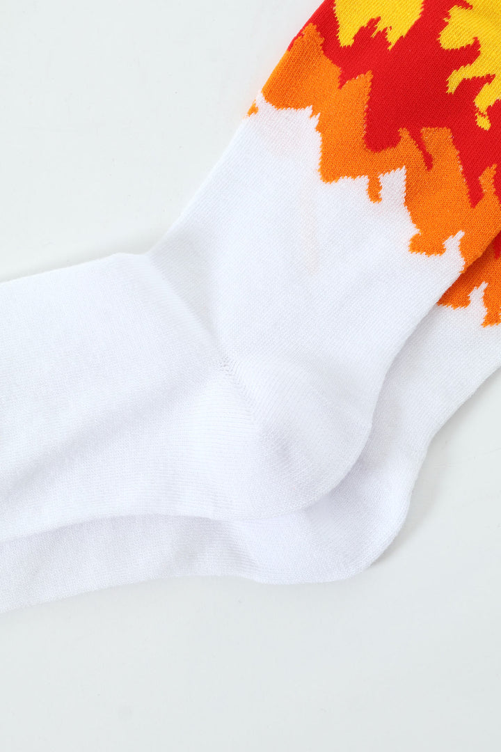 White Flames Single Anklet Socks - White