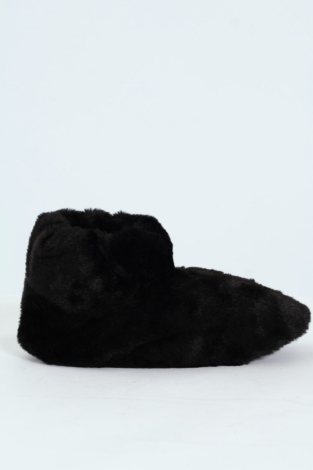 Faux Fur Bootie Sock - Black