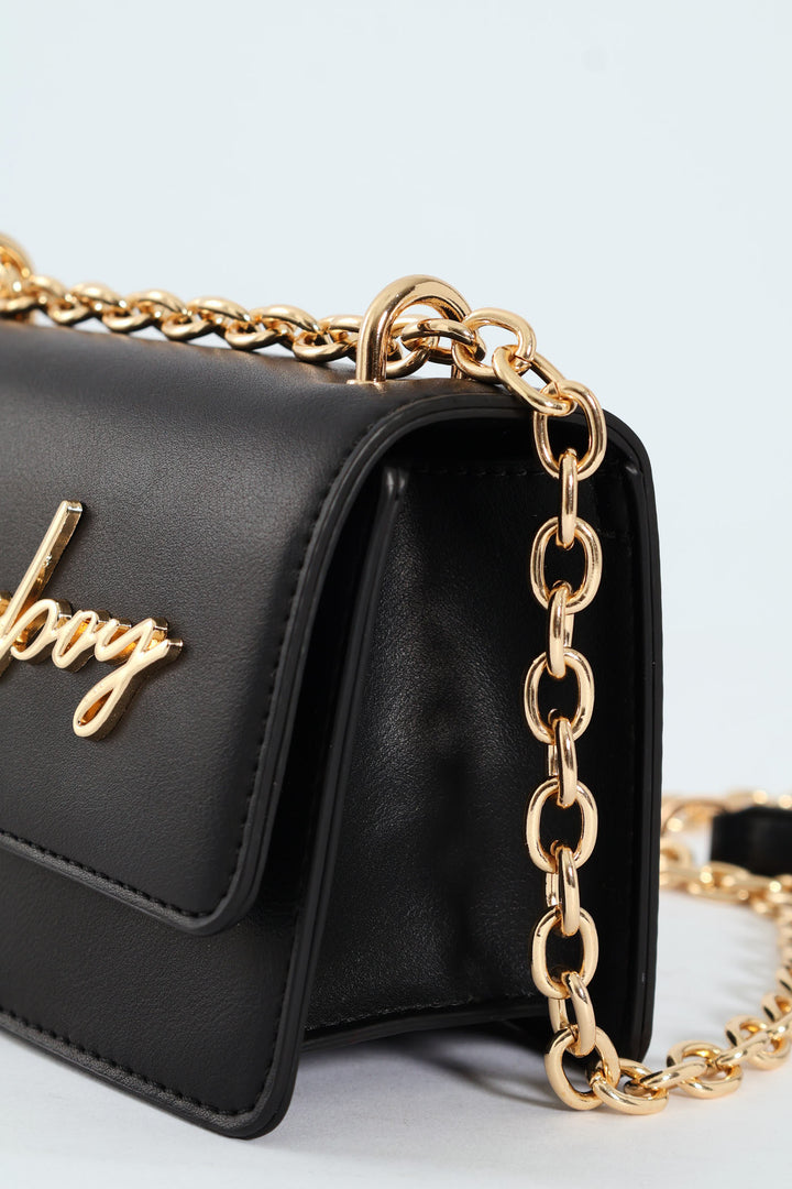 Structured Crossbody Bag - Black