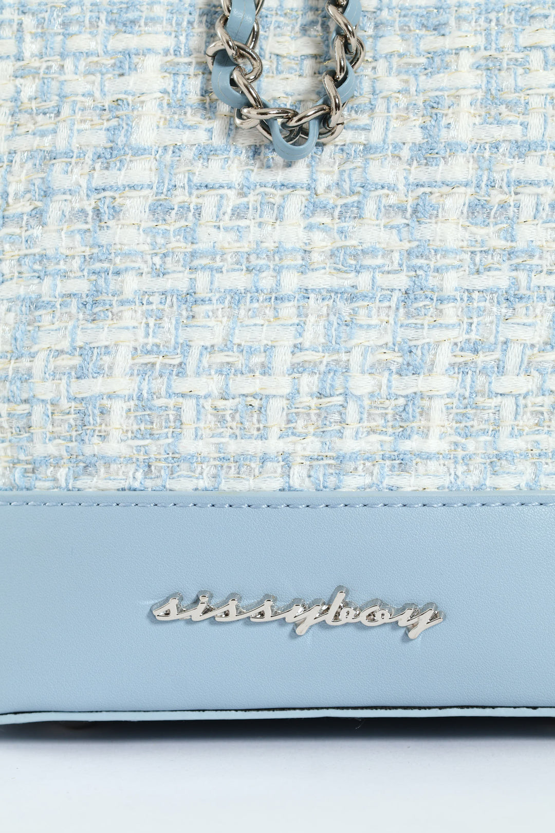 Boucle Drawstring Bucket Bag - Blue