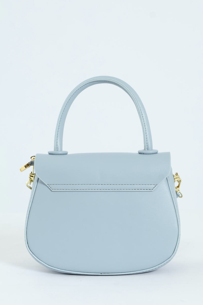 Florence Flap Bag With Top Handle - Blue