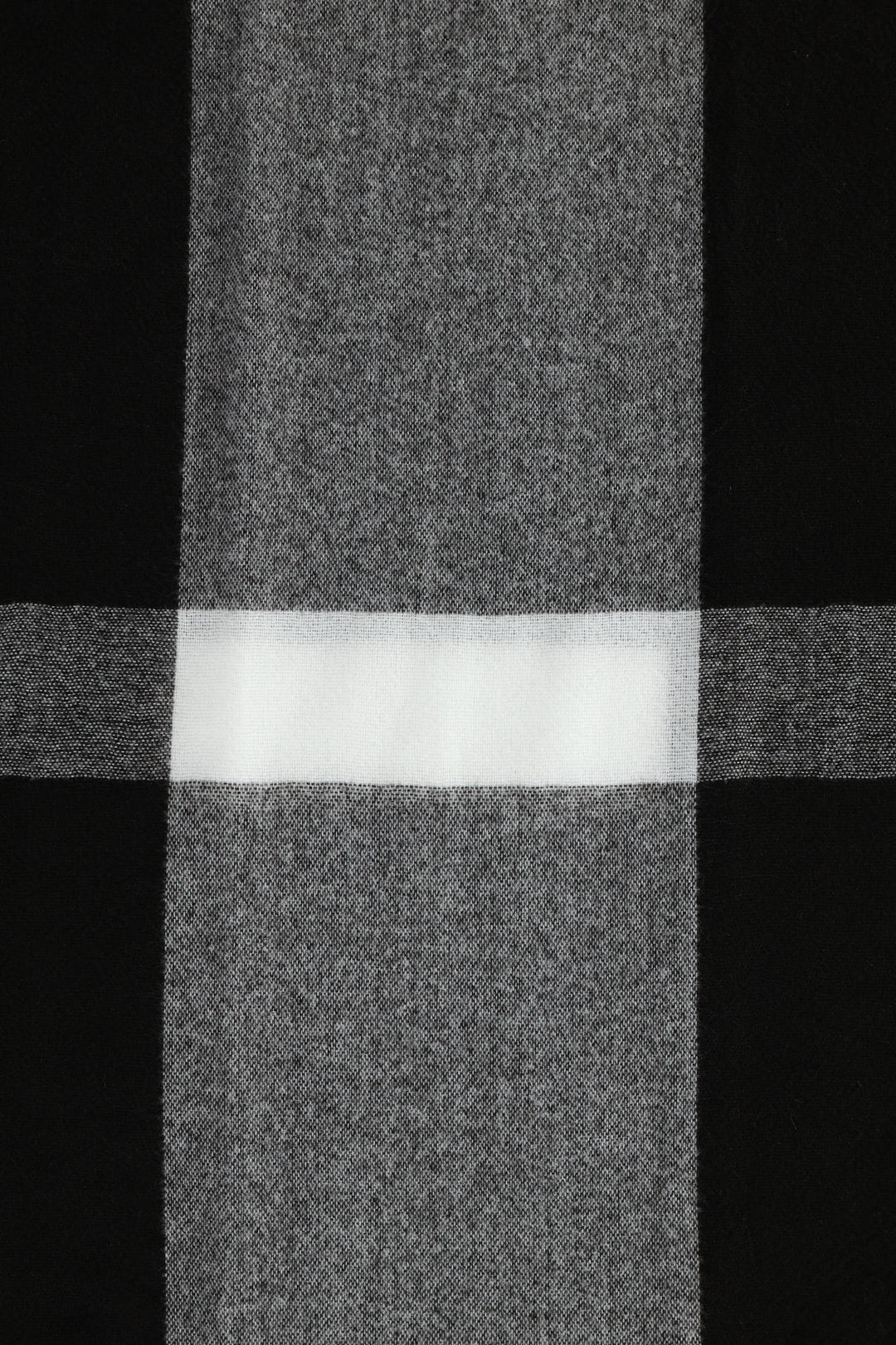 Large Check Tassel Scarf - Black/Cream