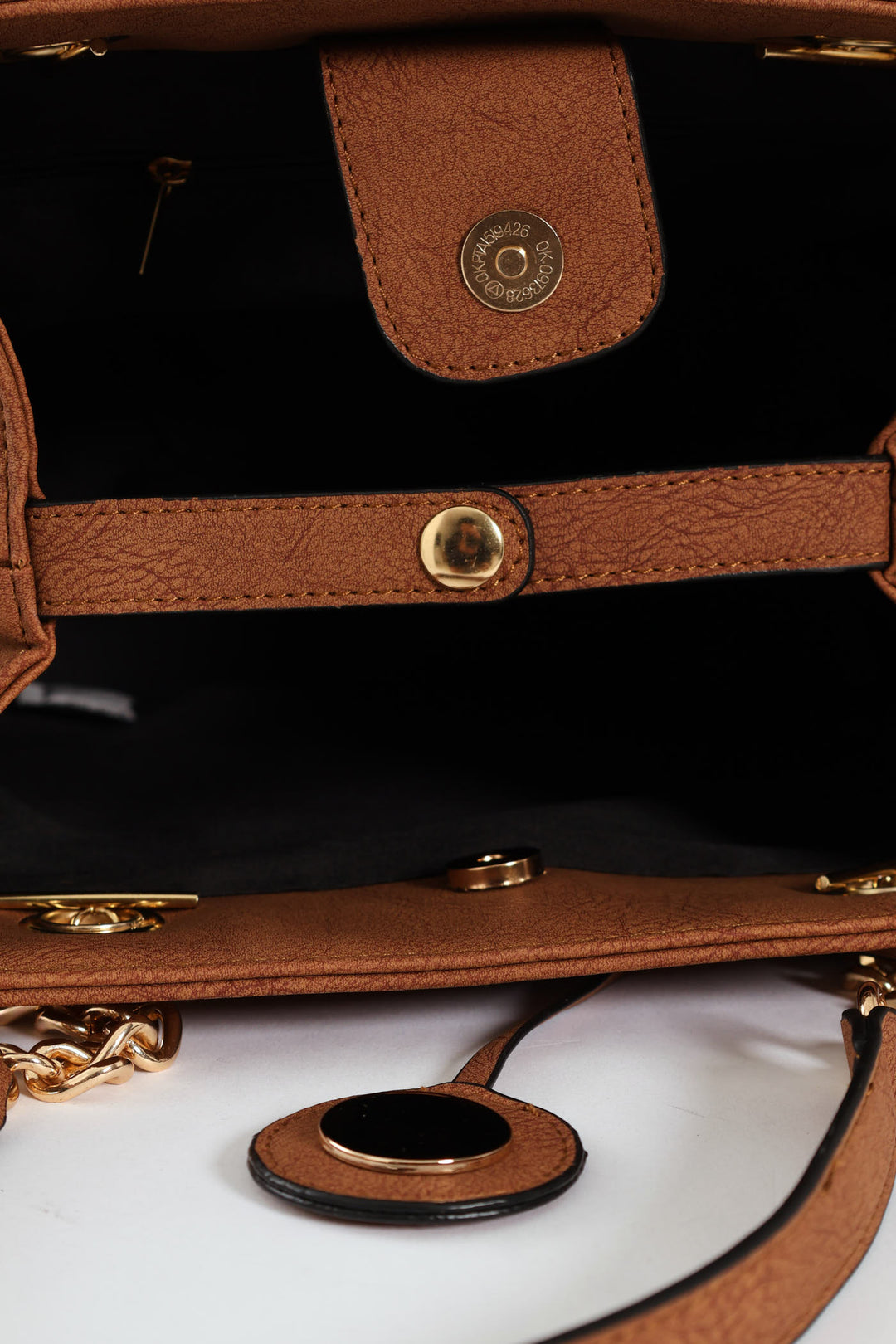 Chain Trim Handle Shopper - Tan