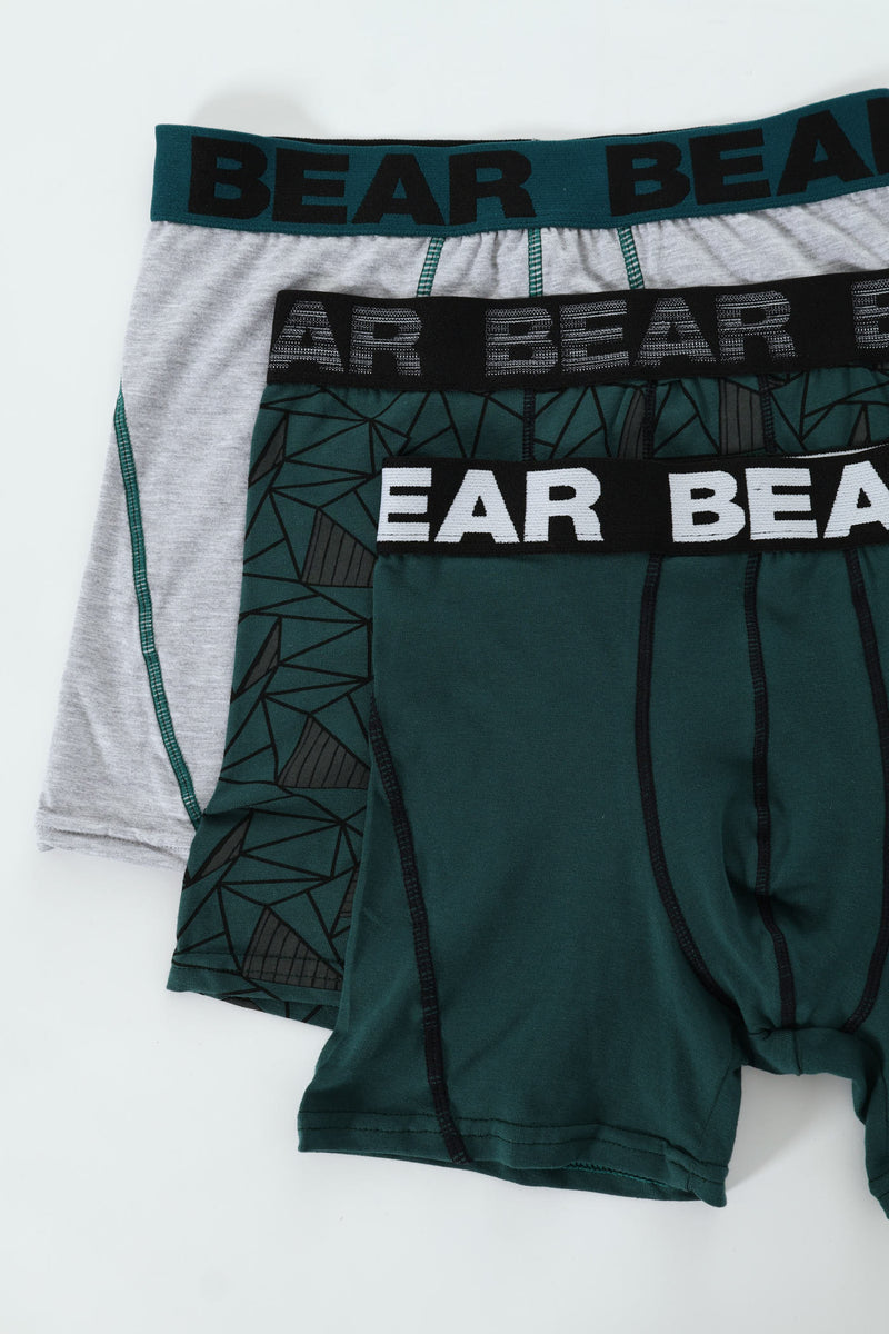 3 Pack Kite Print Bodyshorts - Green/Grey