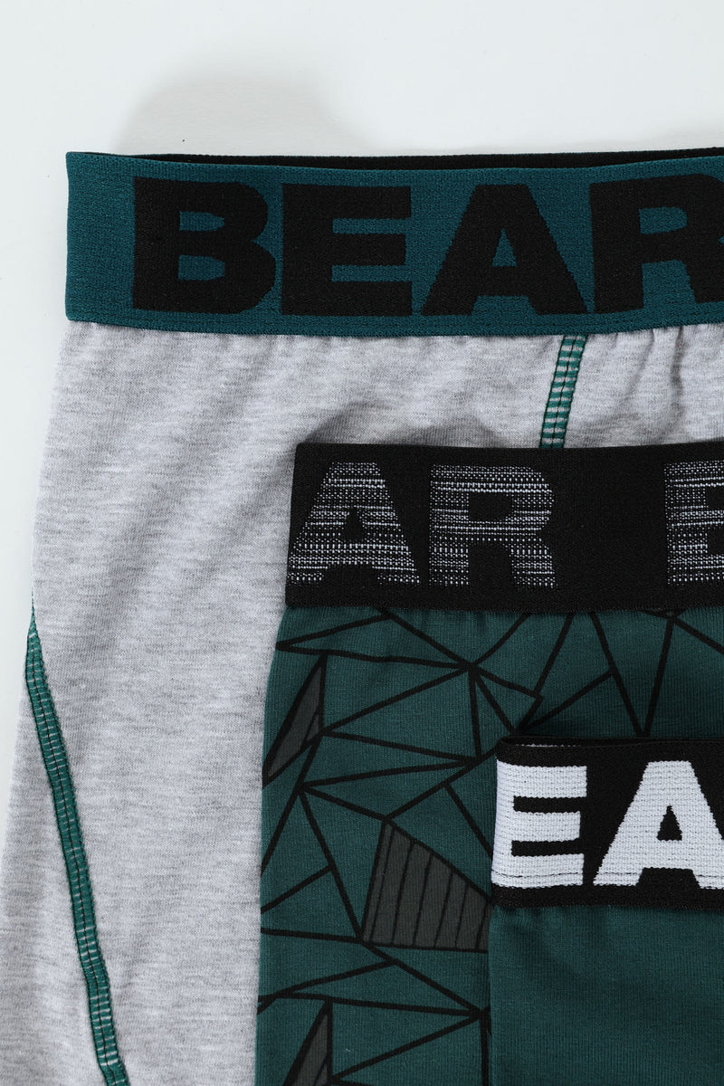 3 Pack Kite Print Bodyshorts - Green/Grey
