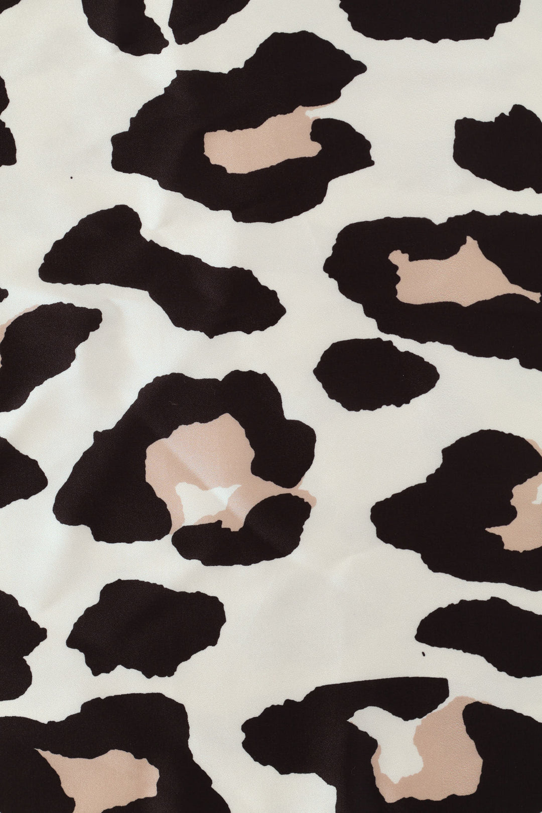 Leopard Boarder Print Satin Feel Scarf - Beige
