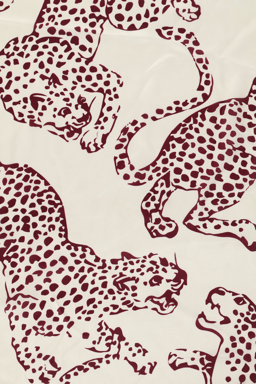 Silk Touch Leopard Design Scarf - Burgundy
