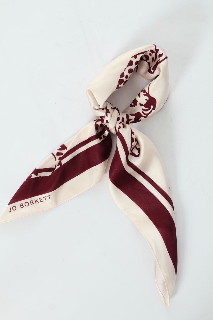 Silk Touch Leopard Design Scarf - Burgundy