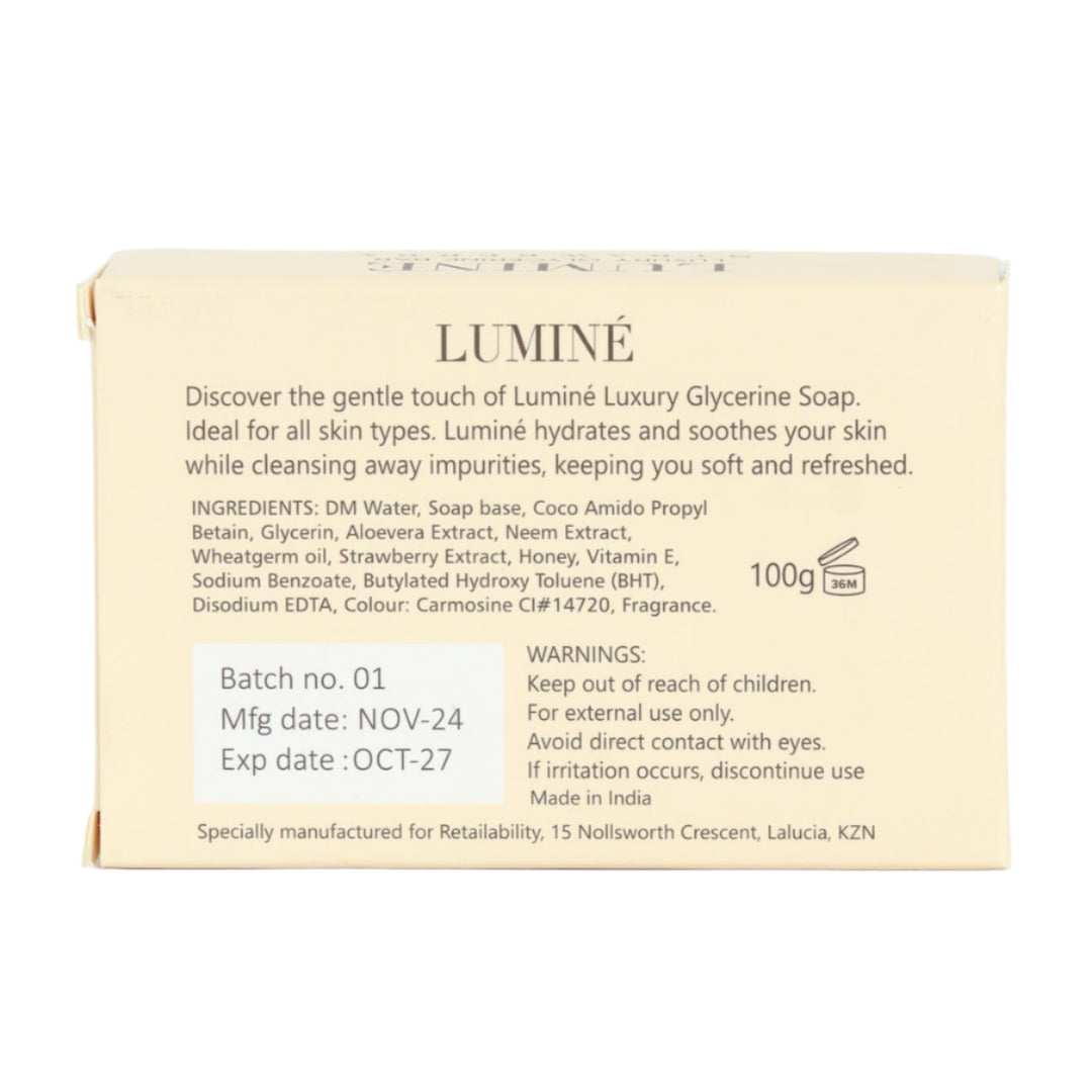 Luminé Glycerine Soap Bar - Strawberry - 100G
