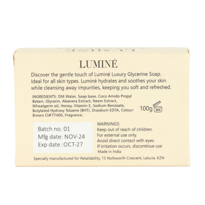 Luminé Glycerine Soap Bar - Honey Butter - 100G