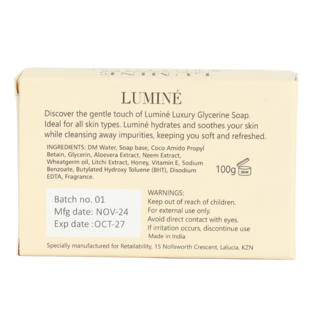 Luminé Glycerine Soap Bar - White Litchi - 100G