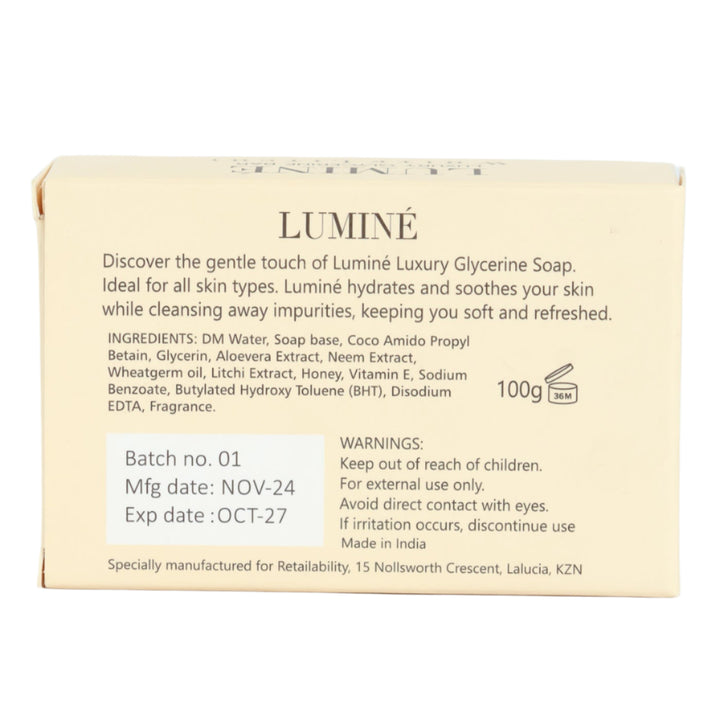 Luminé Glycerine Soap Bar - White Litchi - 100G