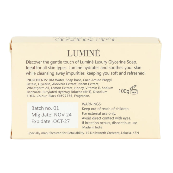 Luminé Glycerine Soap Bar - Black Lemon - 100G