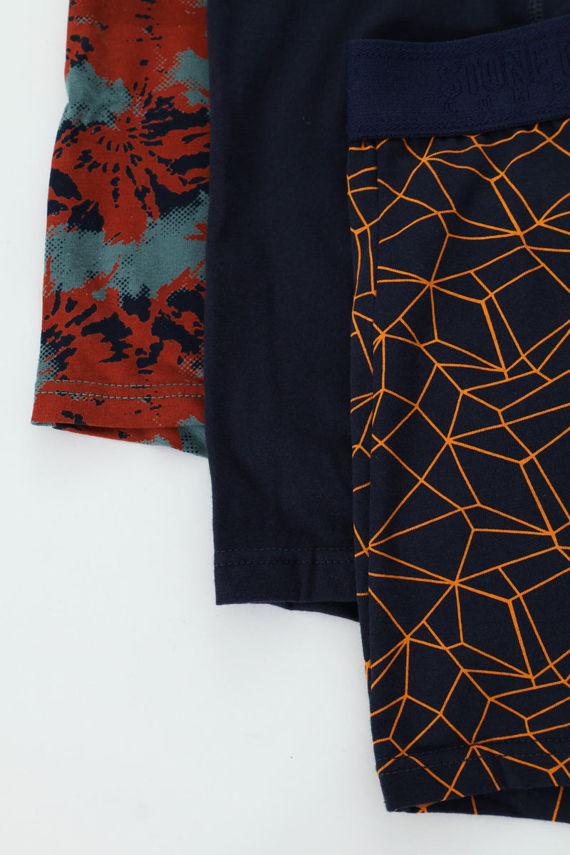 3 Pack Hi Fashion Trunks - Navy