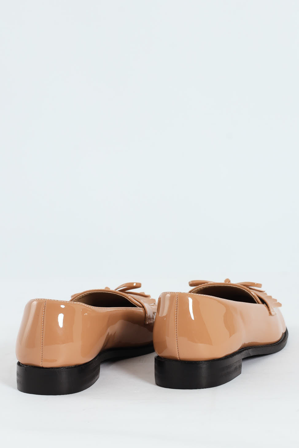 Apron Tassled Patent Loafer - Beige