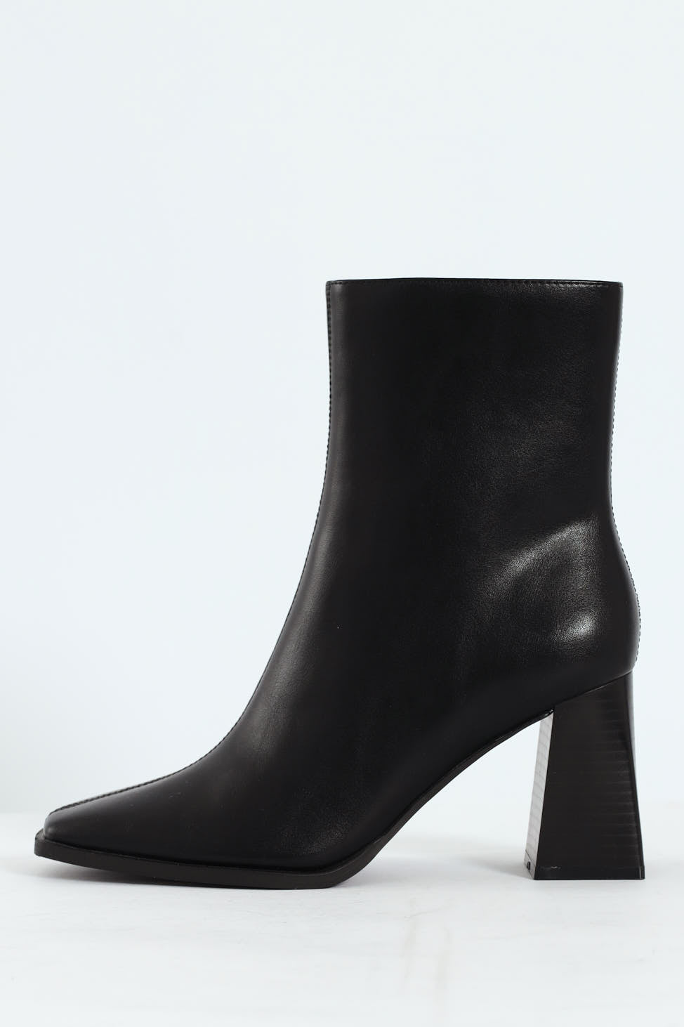 Block Heel Ankle Boots - Black